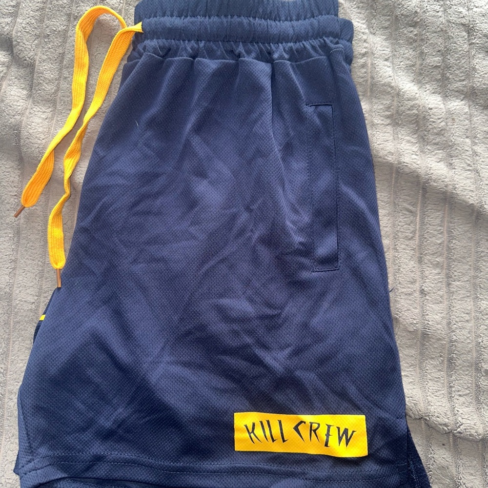 Kill Crew Navy Shorts with Yellow Accents